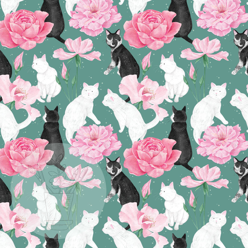 Cats and Roses Gift Wrap